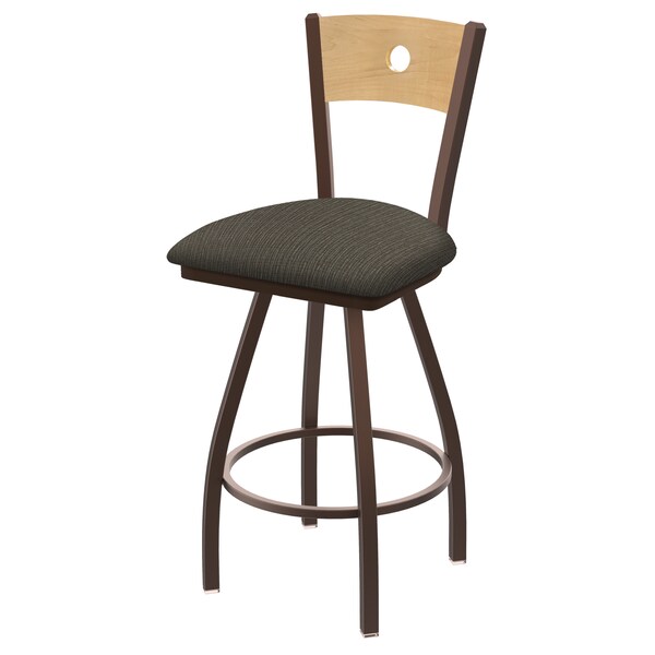 36" Swivel Counter Stool, Black Wrinkle, Nat Back, Graph Chalice Seat